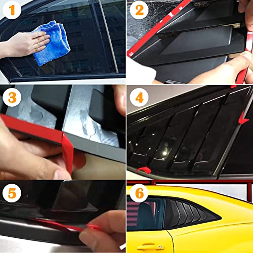 Side Window Louvers Matte Black Compatible with Chevrolet Chevy - Product Imagery