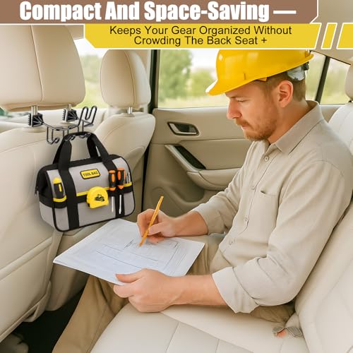 Hard Hat Holder for Truck Car Helmet Organizer, Triple Hooks, - Product Imagery