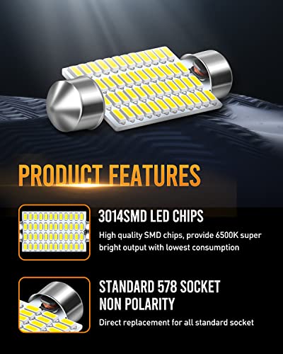 569 578 LED Bulbs Xenon White 570 Lumens Super Bright 3014 48-EX - Product Imagery