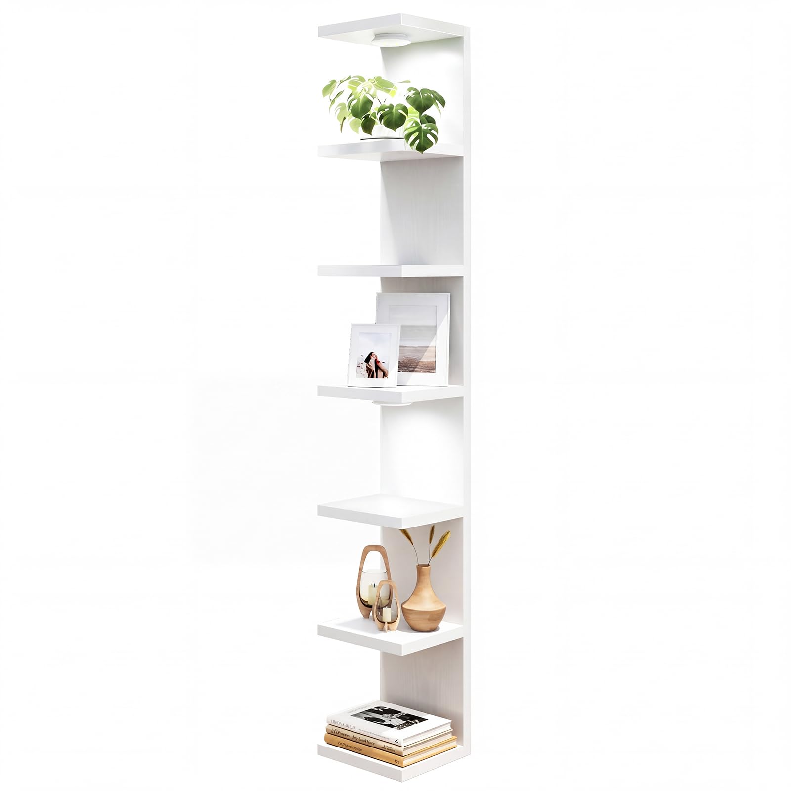 Fixwal 7 Tier Wall Shelf with LED Lights Lack Shelf for Room - Product Imagery