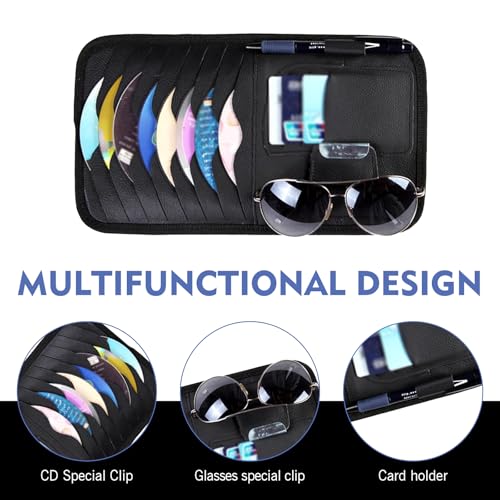 Car CD Holder, Compartmentalized Storage Pouch for Eyeglasses - Product Imagery