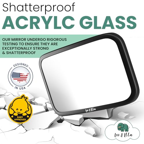 Leo&Ella Extra Large Baby Car Mirror for Tesla & Fixed - Product Imagery