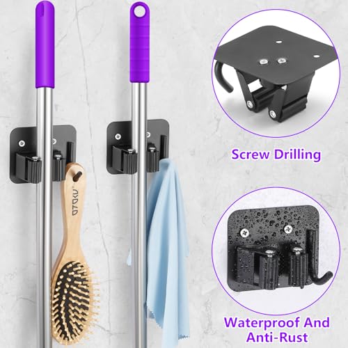 Stainless Steel Broom Holder, Heavy Duty, Rust Resistant, 4 - Product Imagery