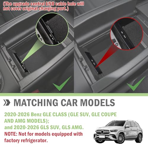 Center Console Organizer for 2020-2026 Mercedes Benz GLE / GLS - Product Imagery