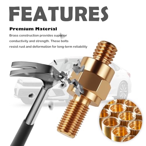 2 Set Side Post Battery Terminal Extender Bolts with - Product Imagery