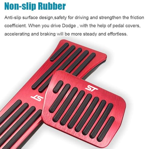 LEXLEY 2PCS Anti-Slip Aluminum Brake Gas Pedal Pads,Auto No - Product Imagery
