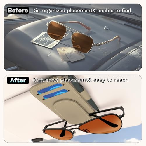 BFXM Sunglass Holder for Car and Truck Sun Visor Organizer Car - Product Imagery