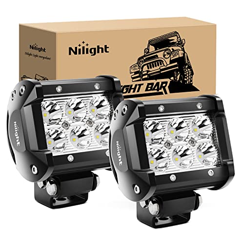 Nilight Led Pods 2Pcs 18W 1260LM Spot Off Road Lights Super - Product Imagery