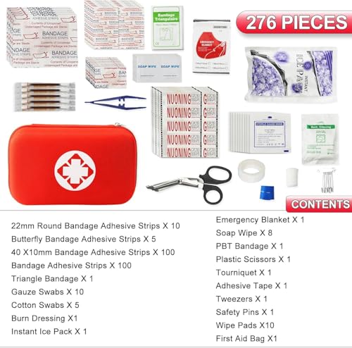 First Aid Kit 276PCS Car Home Camping Essentials Red Emergency - Product Imagery