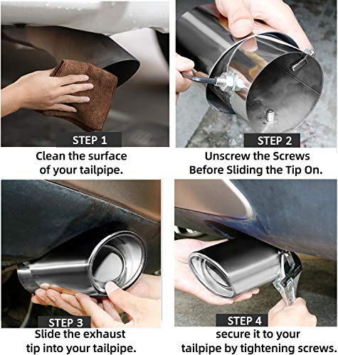 Dsycar Universal Stainless Steel 1.5" - 2.25" Inlet Exhaust - Product Imagery