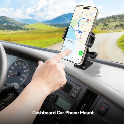 MAGJIEYX Car Phone Holder for Truck/Wall/Boat, Drill-Base Mount - Product Imagery