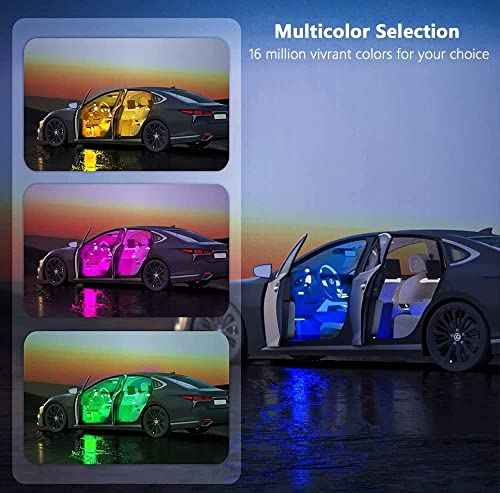 4PCS 48 LED Car Interior Lights, RGB Under Dash Lighting Kit - Product Imagery