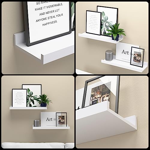 Boswillon Floating Shelves Set of 2, Small Wall Shelf with Lip, - Product Imagery
