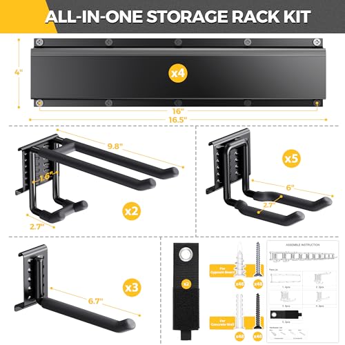 LBT 66" Garage Tool Organizer Wall Mount - 720lbs Garden Tool - Product Imagery