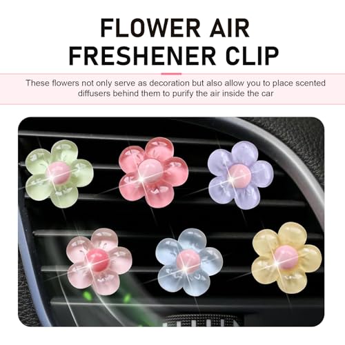 WZP 6PCS Car Vent Clips, Cute Flower Air Vent Clips, Universal - Product Imagery