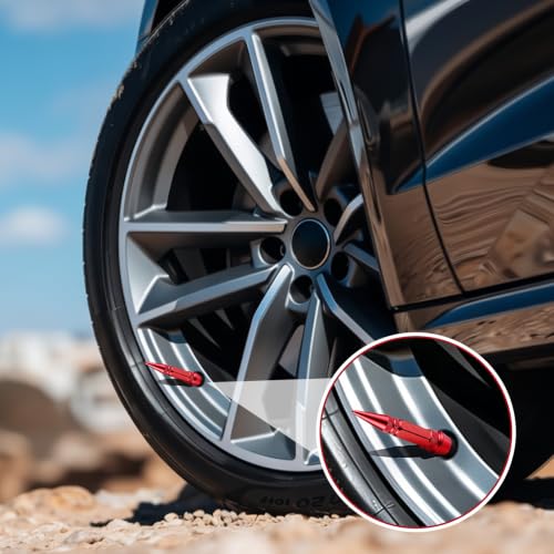 SINGARO 60mm Spiked Valve Caps, Aluminum Alloy Dustproof and - Product Imagery