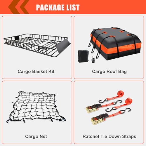 Roof Rack Carrier Carrier Basket 65"*39"*6"+Waterproof Bag 20 - Product Imagery
