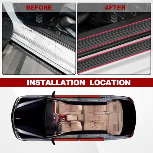 4PCS Car Door Sill Protector, Anti-Scratch & Waterproof Auto - Product Imagery