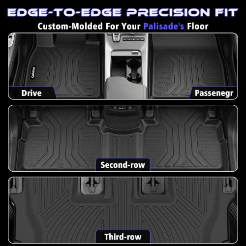Floor Mats Full Set for Hyundai Palisade 2020-2025 7/8 Seats - Product Imagery