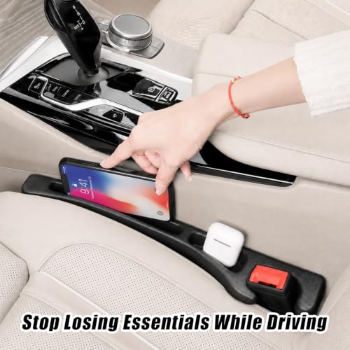 Car Seat Gap Filler Organizer 2 PCS Black Universal Seat Gap - Product Imagery