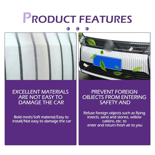 2 PCS Car Grille Protection Net, High-density Dustproof Front - Product Imagery