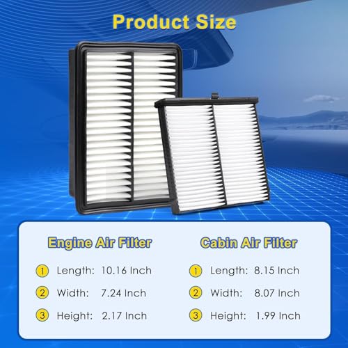 Cabin & Engine Air Filter Kit for 2020-2023 Mazda Cx-30 2.0L, - Product Imagery