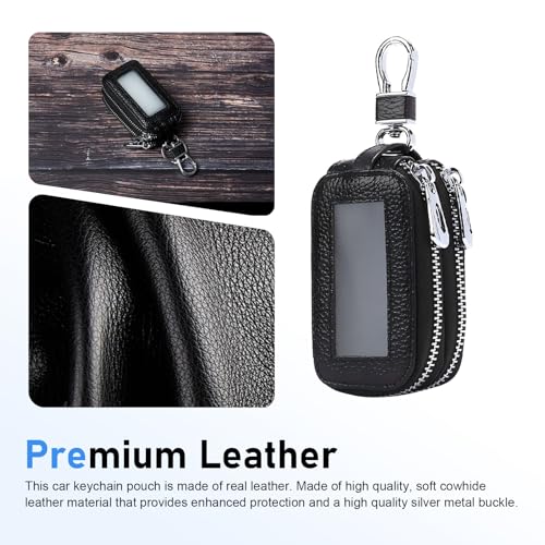 Car Key Fob Case, Leather Double-layer Storage Bag, Anti-scratch - Product Imagery