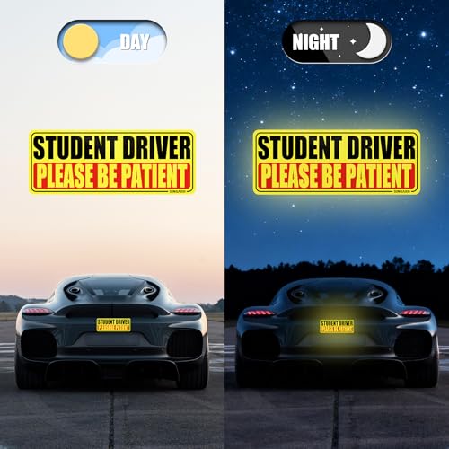 SINGARO Student Driver Magnet for Car - Please Be Patient, 3Pcs - Product Imagery