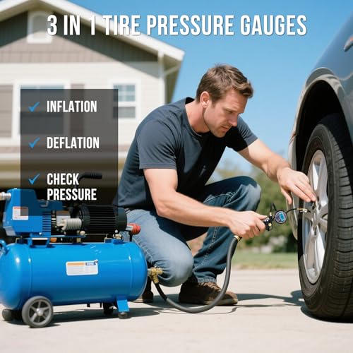 Digital Tire Pressure Gauge with Inflator 3-250 PSI, Heavy Duty - Product Imagery