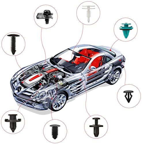 Car Push Retainer Clips 24 Most Popular Sizes Fasteners 845 PCS - Product Imagery