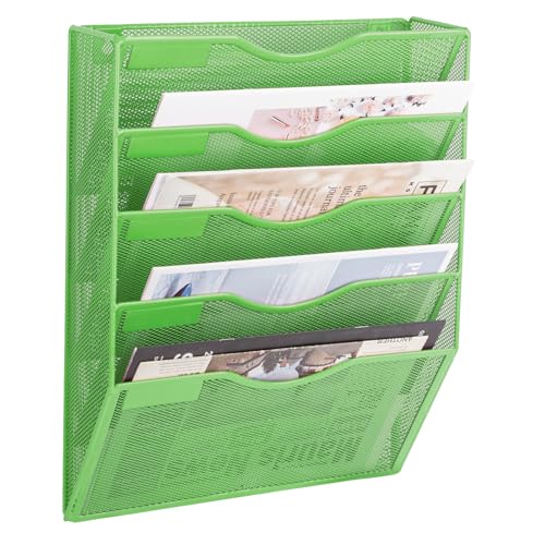 EASEPRES 5 Pocket Mesh Hanging Wall File Organizer, Wall Mounted - Product Imagery
