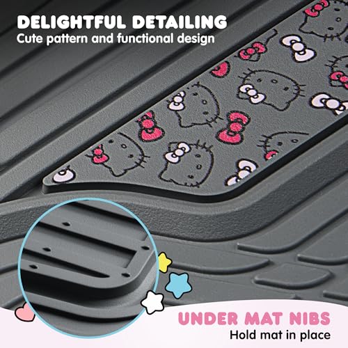 Hello Kitty Car Mats 4pc Floor Mats for Cars Trucks SUVs Kawaii - Product Imagery