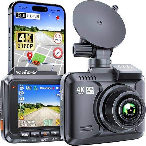 ROVE R2-4K Dash Cam, 4K UHD 2160P Car Camera, 8MP Sensor, WiFi 6 - Product Imagery