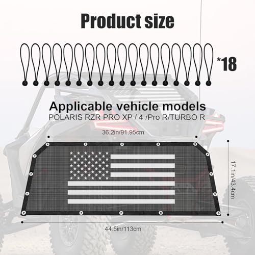 Rear Window Net for Polaris RZR PRO XP 4 / Pro R / Turbo R, US - Product Imagery