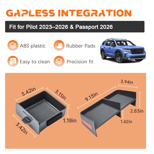 2PCS Center Console Organizer for 2023-2026 Honda Pilot & 2026 - Product Imagery