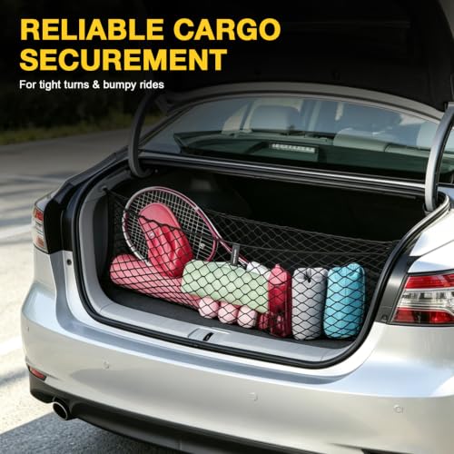 BFXM Cargo Net, 35.4"x15.7" Dual-Layer Nylon Cargo Net for SUV - Product Imagery