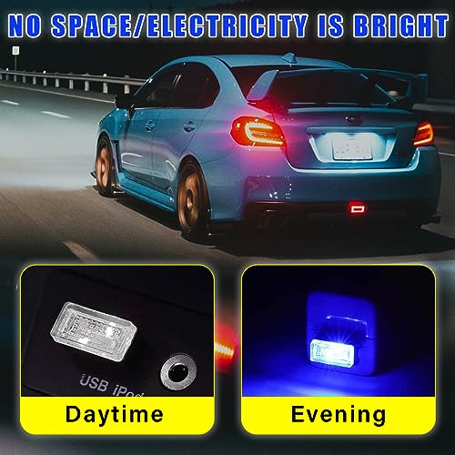 Augeny 4 PCS USB LED Car Interior Atmosphere Lamp, Plug-in USB - Product Imagery