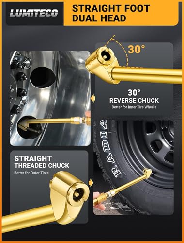 LUMITECO 2 Pack Heavy Duty Air Chuck Set-1/4 Inch Female NPT - Product Imagery