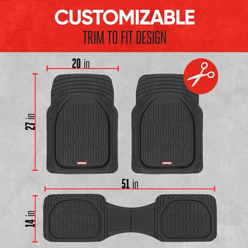 Motor Trend FlexTough Floor Mats for Cars, Black Deep Dish - Product Imagery