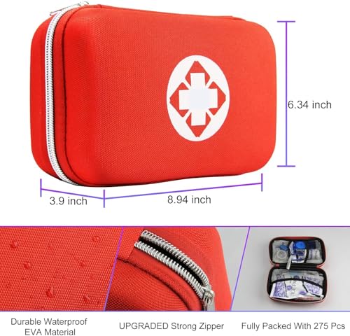 First Aid Kit 277PCS Car Home Camping Essentials Red Emergency - Product Imagery