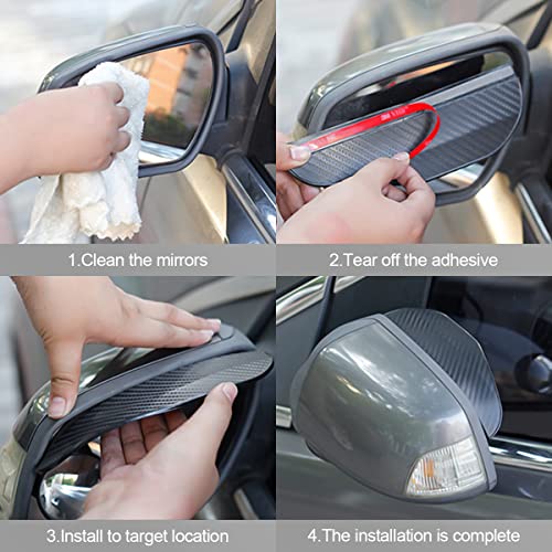Blilo 2PCS Smoke Visor Guards for Car Side Mirrors - Waterproof - Product Imagery
