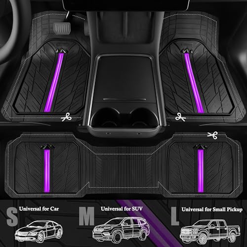 CAR PASS Rubber Floor Mats for Cars, Car Mats Full Sets - Product Imagery