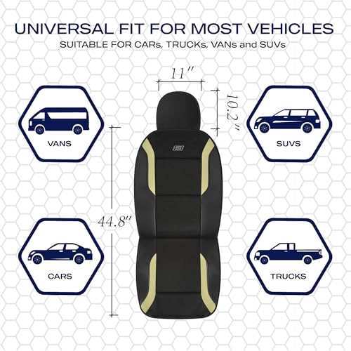 Skechers Memory Foam Car Seat Covers, Air Cool Mesh Thick Seat - Product Imagery