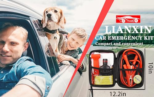 LIANXIN Car Roadside Emergency Kit,with Jumper Cables Car Safety - Product Imagery