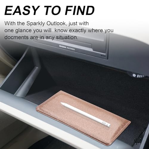 Car Registration and Insurance Holder, Glove Box Organizer，Bling - Product Imagery