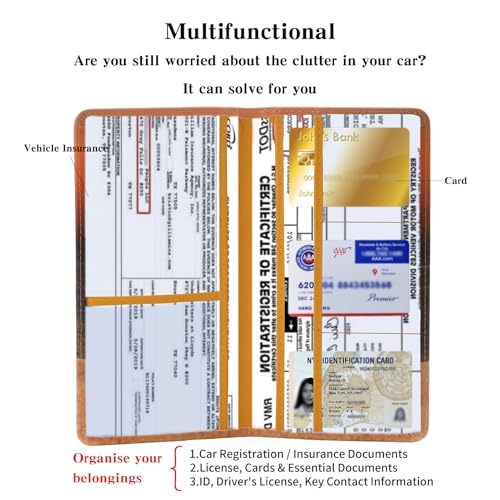 TILDOSAC 2-piece leather car registration and insurance card - Product Imagery