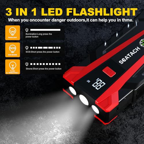 Scatach 3000A Car Battery Jump Starter,12V Jump Starter Battery - Product Imagery