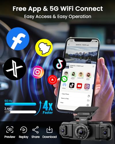 IIWEY N5 4 Channel Dash Cam for Cars, 360° View 2K Front 1080P - Product Imagery
