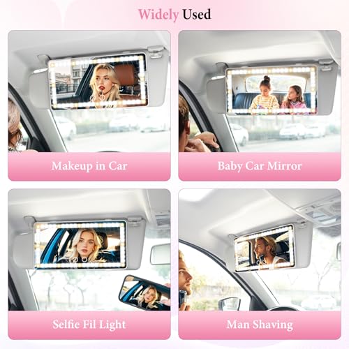 SINGARO Car Sun Visor Vanity Mirror - Rechargeable Makeup Mirror - Product Imagery