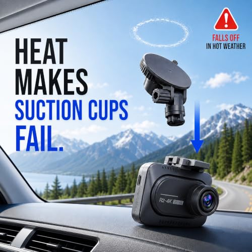 Dash Cam Mount Replacement Holder, Fits Rove r2-4k and Other - Product Imagery